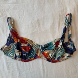 Huit8 Floral Print Bikini Top Padded Underwire‎ Tropical Swimwear 34 DD